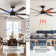 ONE Smart All Seasons 60" Ceiling Fan with Light, Quiet, Alexa/Google, 3 Color LED Lights, Reversible and Light Kit included