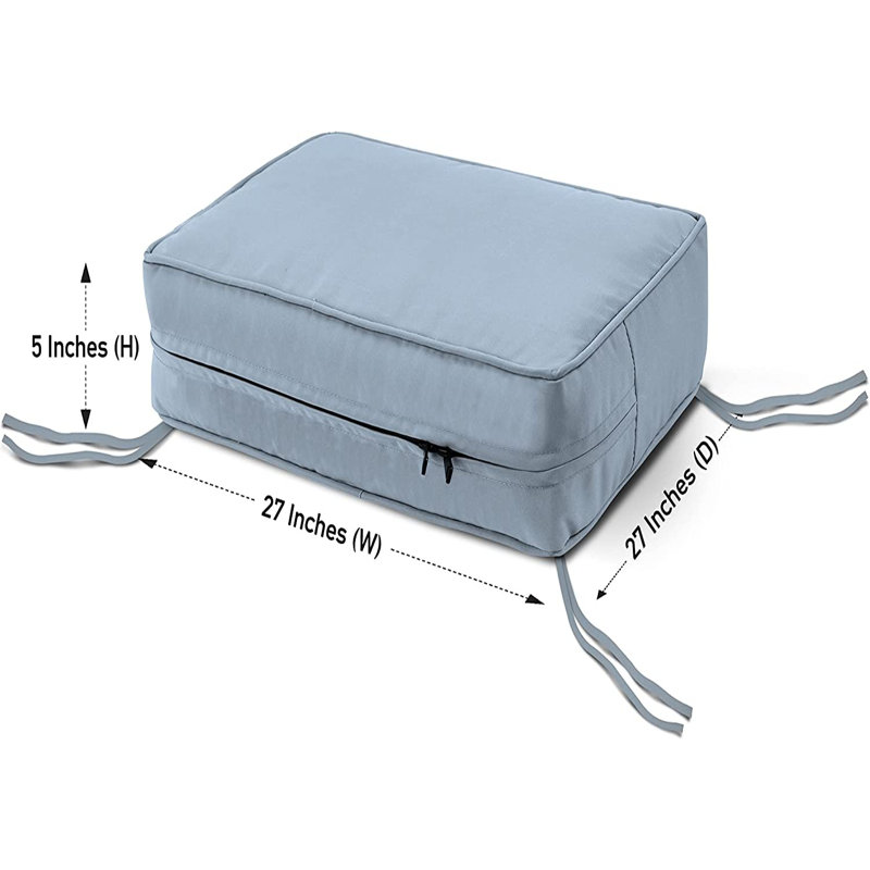 Indoor/Outdoor Seat Cushion, 12.7cm H x 68.6cm W x 68.6cm D, Sky Blue