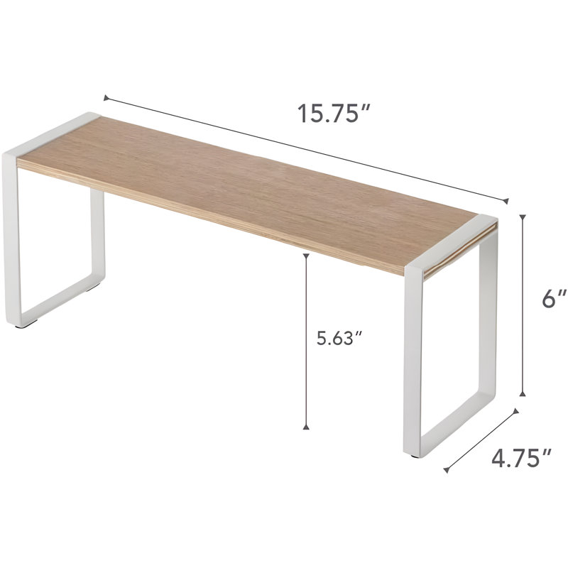 Organisateur de tablettes de cuisine - Support de comptoir mince empilable avec cadre en acier et plateau en bois pour épices, huiles et produits essentiels