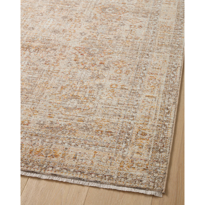Angela Rose x Loloi Blake Oatmeal / Spice Area Rug, Rectangle 6'7" x 9'10"
