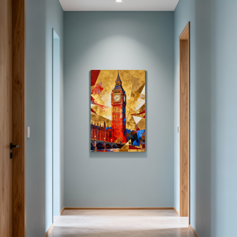 «Scenic & Cityscapes Big Ben Tower Tower», reproduction d'art abstraite, H 30 po x l 20 po