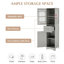 Grande armoire de salle de bain autoportante avec tiroir, portes et tablette réglable pour un rangement spacieux et un design moderne