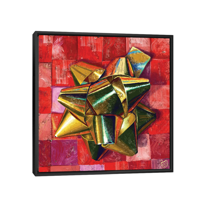 Golden Bow - reproduction d'art murale - toile encadrée, Noir, Impression encadrée sans passe-partout, H 18 po x l 18 po