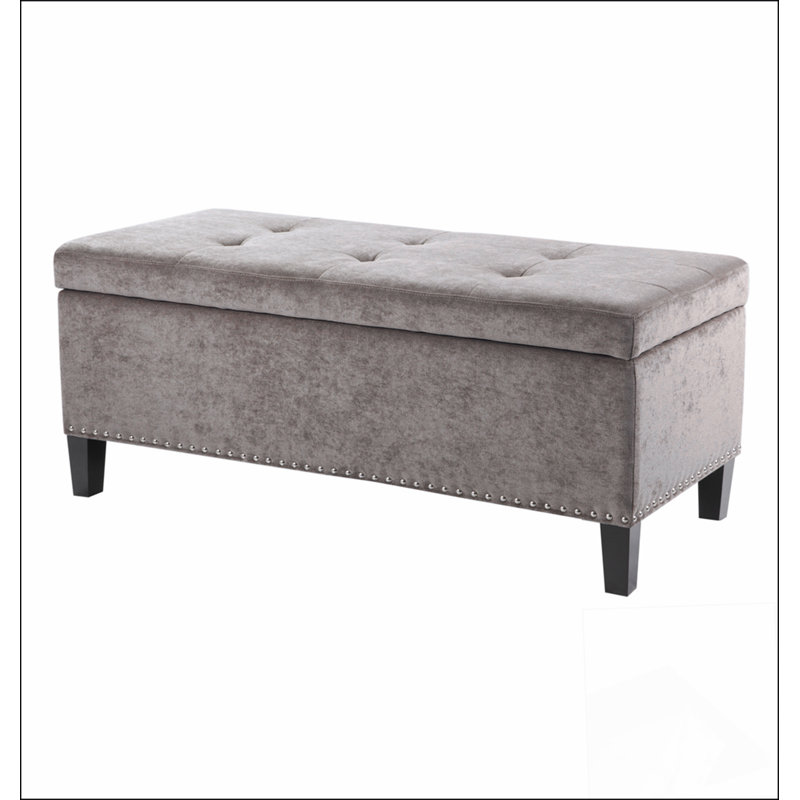 Tufted Top Soft Close Storage Bench Simple design, comfortable and durable, multi-functional bench, Taupe