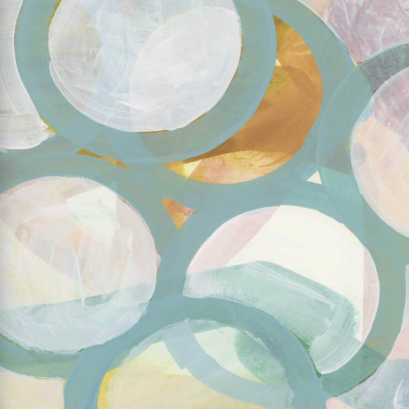 Turquoise cercles I, H 12 po x l 12 po