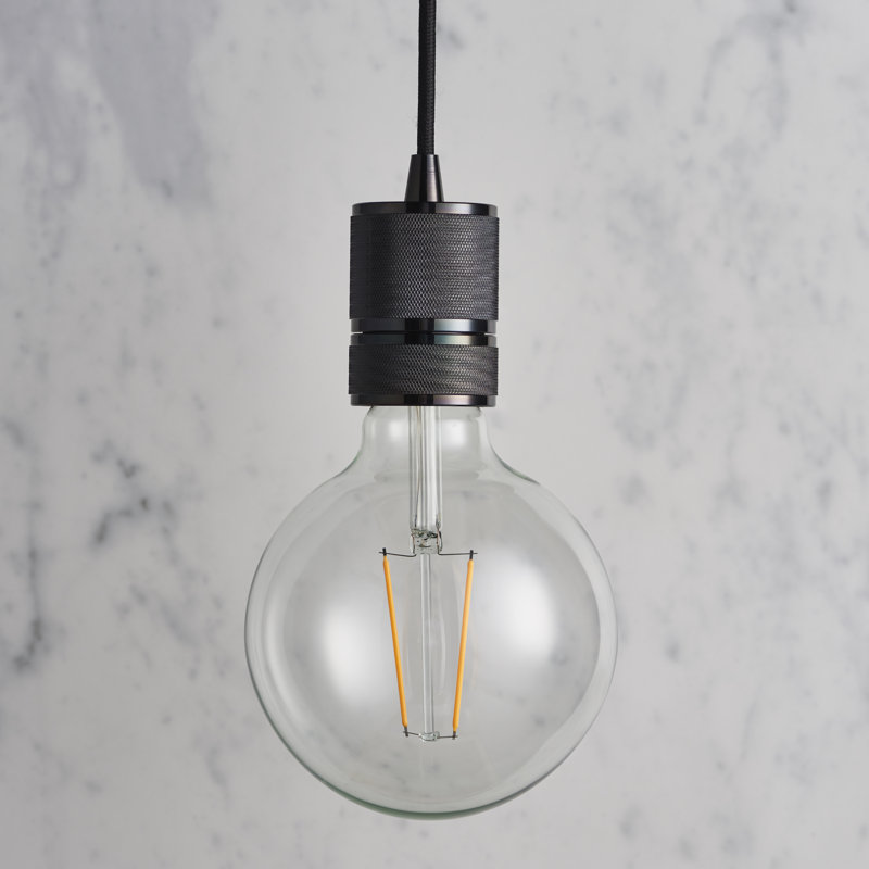 Waddell 1 - Light Bulb Pendant, Modern Black Chrome Metalwork