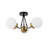 3-Light Brass Accents Frosted Glass Semi-Flush Mount