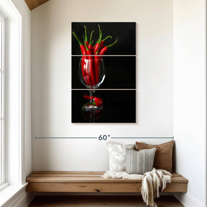 Yarlin Posh Red Chilies, 45" H x 28" W