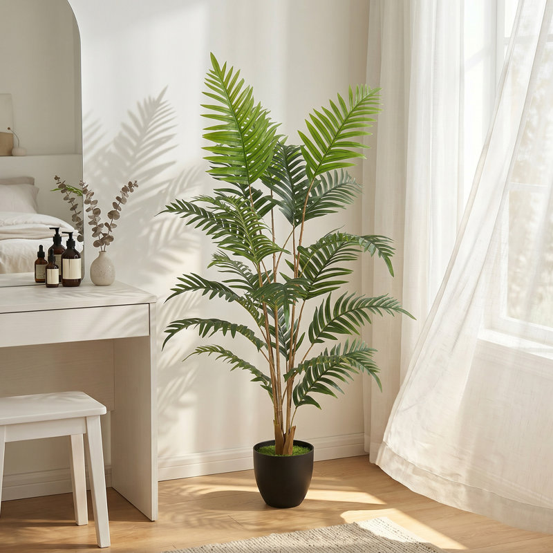 HOMCOM 120cm Artificial Fern Topiary Tree Realistic Artificial Plant Green