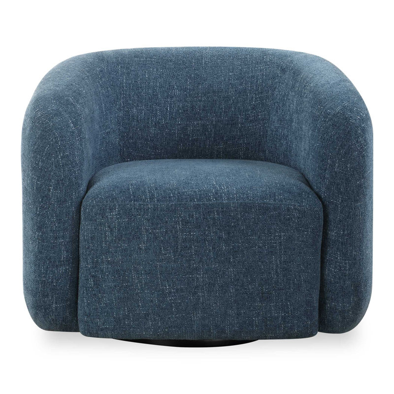  Junie Blue Swivel Barrel Chair