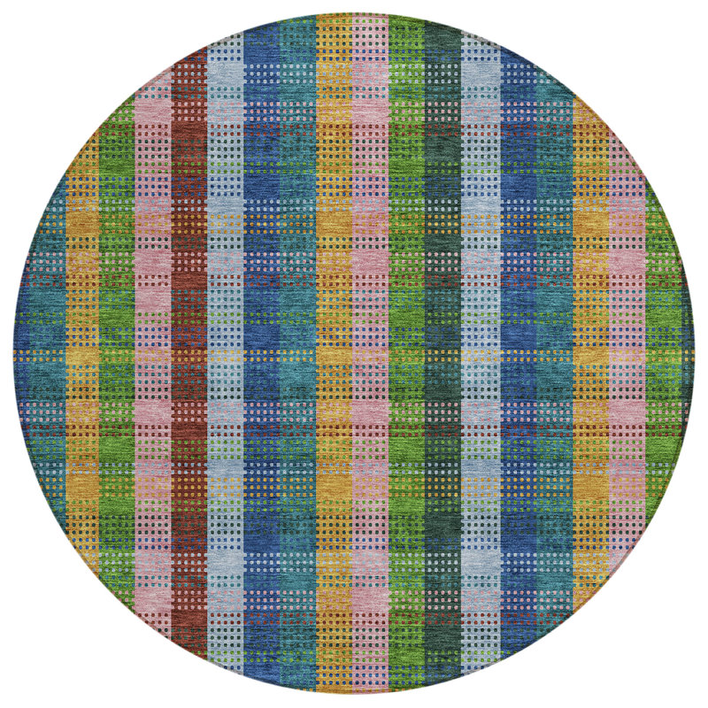  Chayden Area Rug with Non-Slip Backing, Round 8'