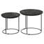Matte Black Nesting Tables, Mango Wood Surfaces & Metal Bases, Stylish For Living Room Tops Frames, Functional
