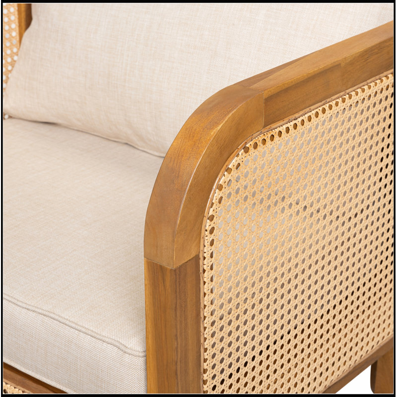 Fauteuil d'extérieur rembourré avec osier jaune confortable