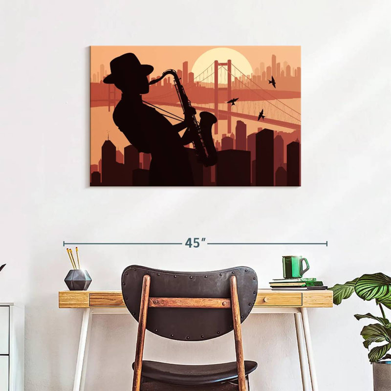 Abarca Sax Player Silhouette, 24" H x 36" W