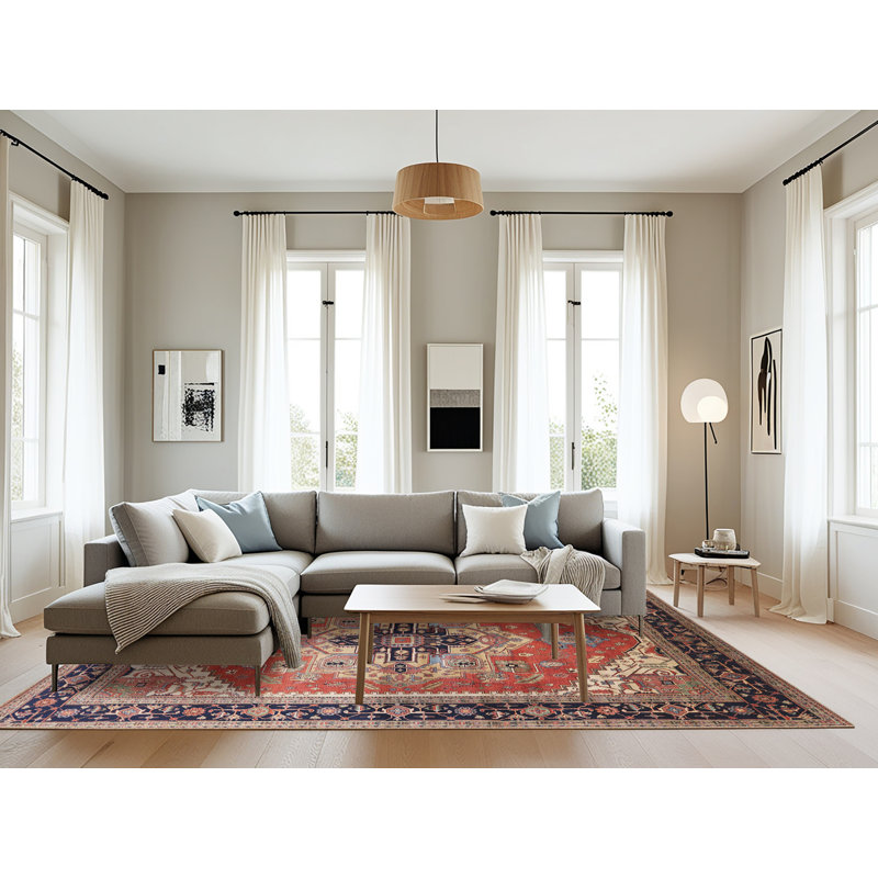 Tapis brun à motif oriental, Rectangle 8 pi x 12 pi