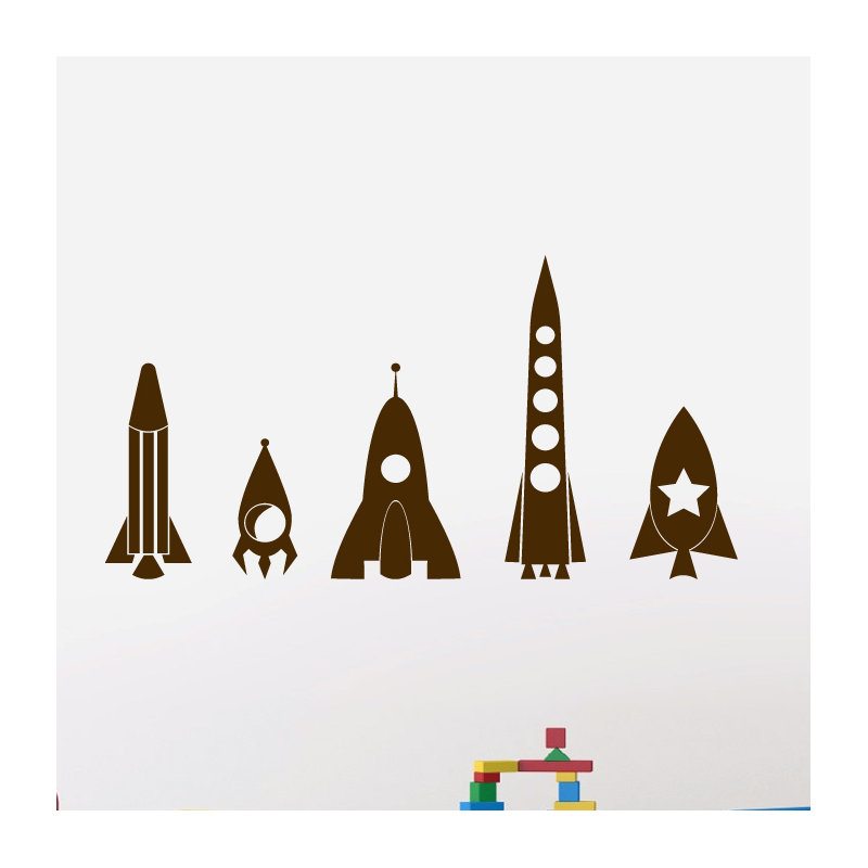 Ensemble de literie murale 5 pièces rocket ship, Brun