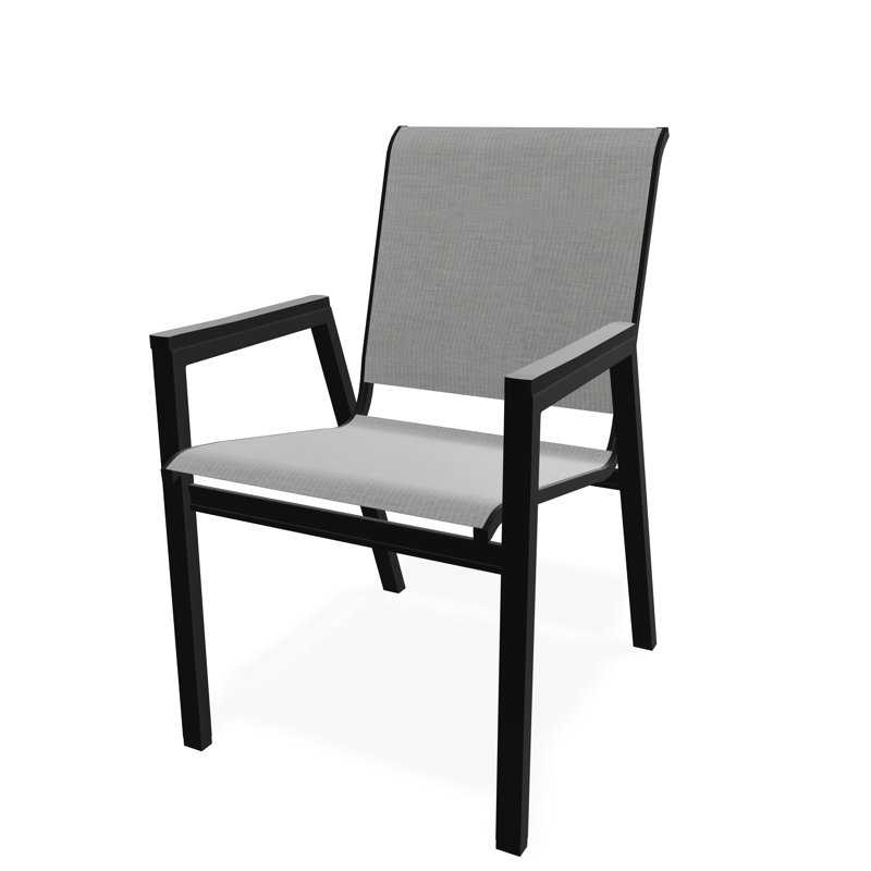 Bazza Outdoor Dining Chair, Black, Alloy Sunbrella®