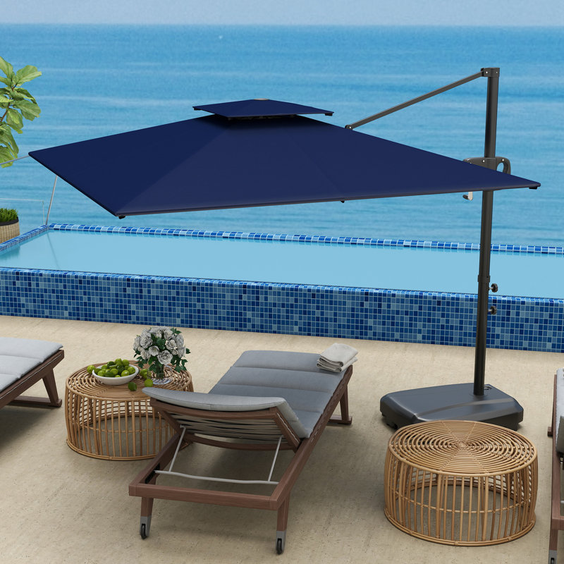247cm Tilt Cantilever Parasol, Blue
