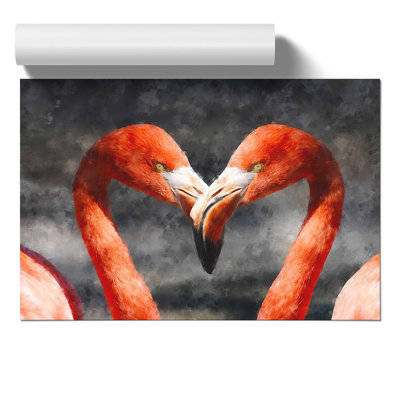 Pink Flamingo Painting - Frameless Print