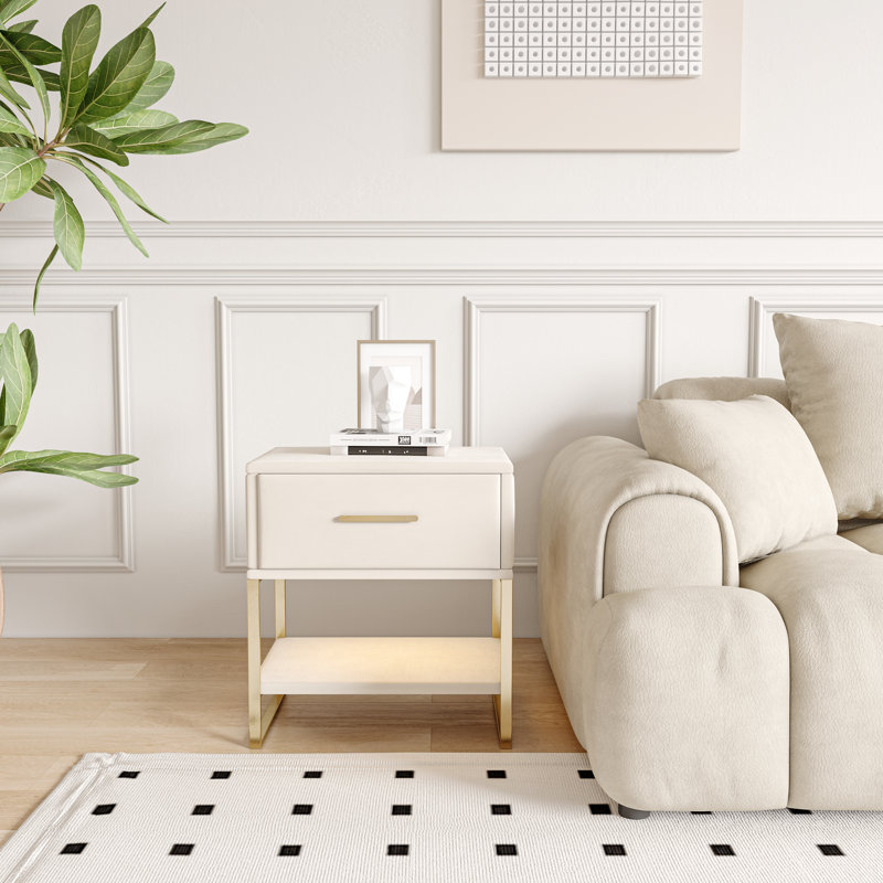 40cm W Manufactured Wood Bedside Table