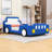 Upholstered Twin Race Car-Inspired Platform Bed With Guardrails And Sturdy Slats-1550181453