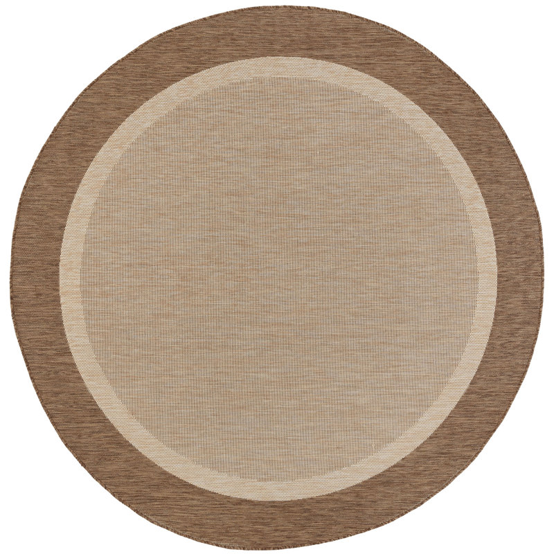 Tapis brun / crème Devon, Rond 5 pi 3 po