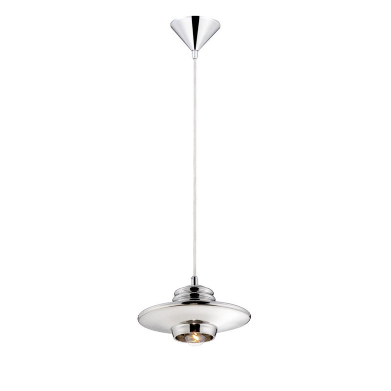 Luminaire suspendu géométrique simple à 1 lumière, Chrome