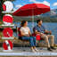 Chaise d'extérieur à double siège avec parasol-132933800