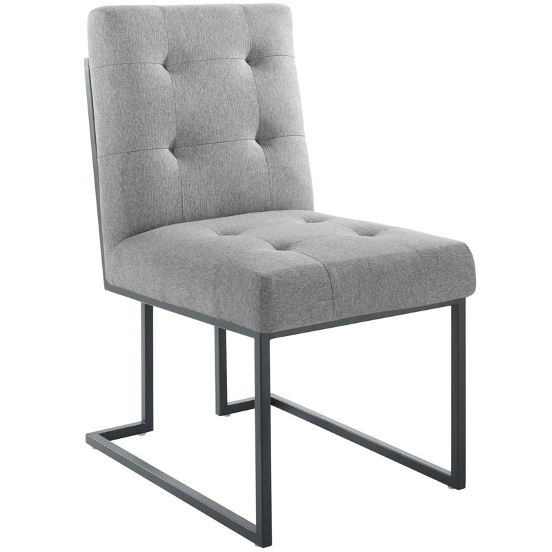 Privy Black and Light Gray Upholstered Side Chair