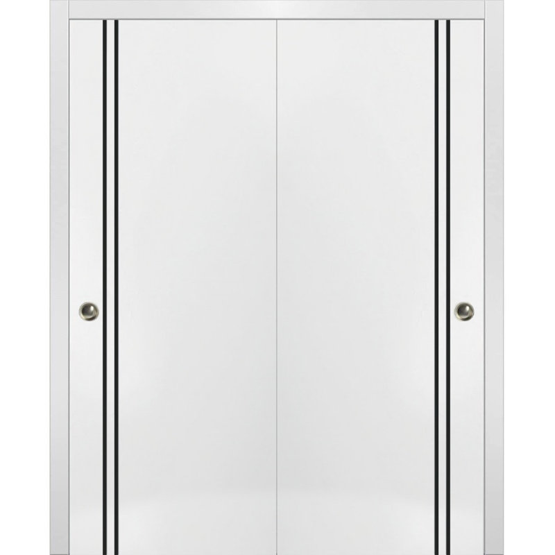 Finition en bois massif manufacturé, Satin blanc, 36 po x 80 po