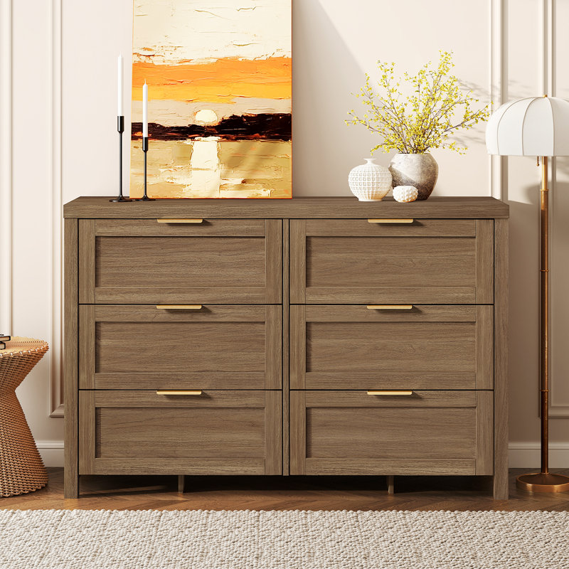 Allenside 47.24'' W 6 - Drawer Dresser, Special Walnut
