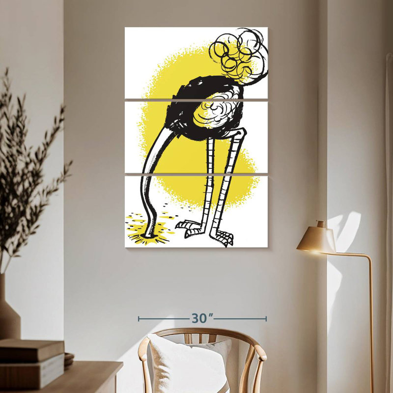 Brampt Introverted Ostrich, 65" H x 42" W