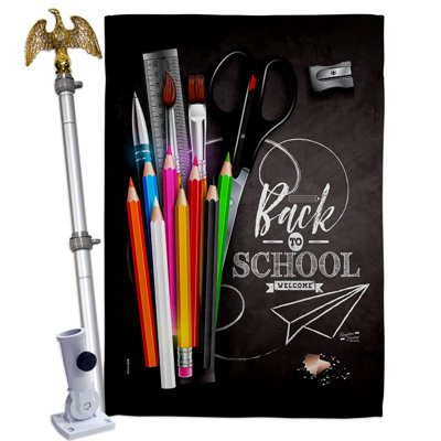 Bannière de jardin décorative pour école 28 po x 40 po