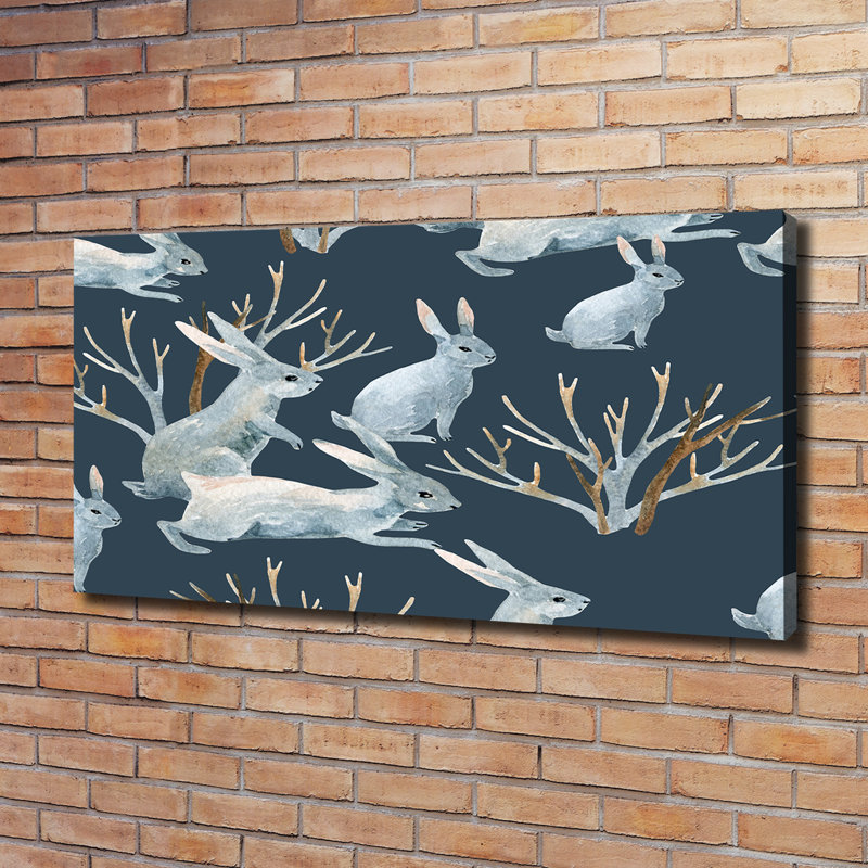 Rabbits in the Winter 1 Piece Wrapped Canvas Wall Art