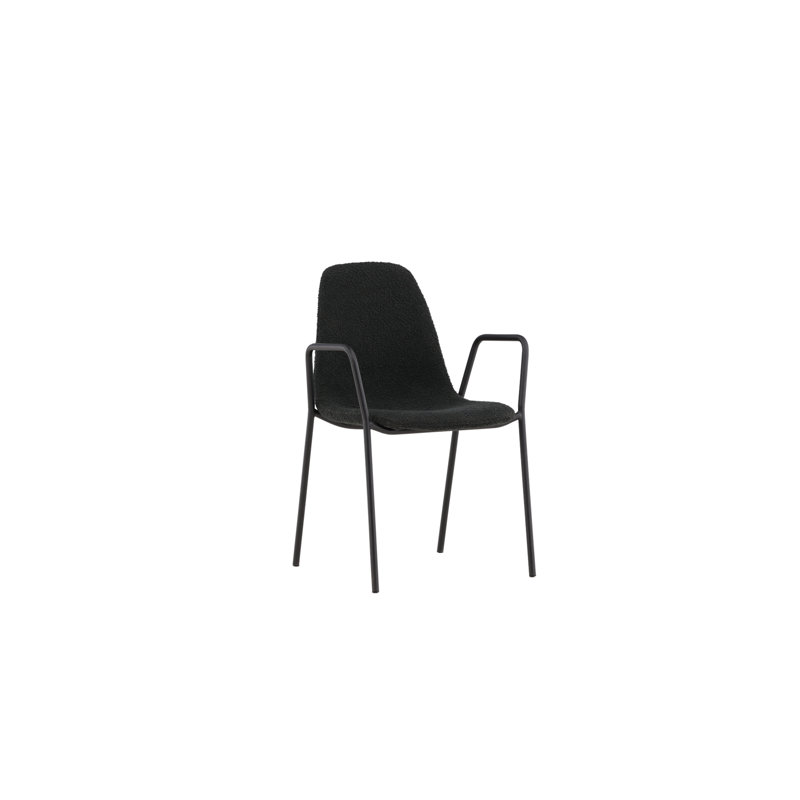 Fernandes 45cm H Upholstered Metal Armchair, Black