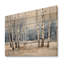 Bouleau blanc et bleu en hiver - Art de bouleau sur bois de pin naturel-101408178