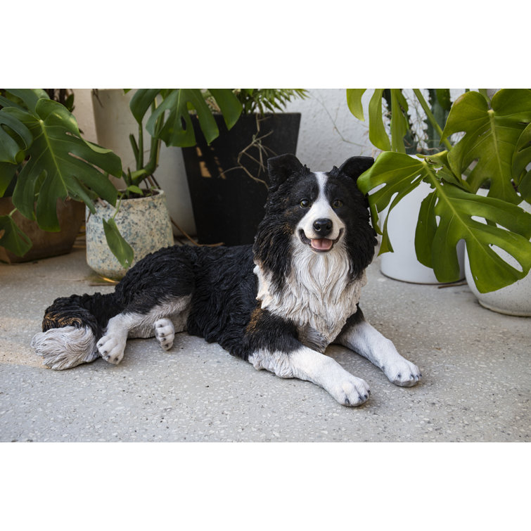 Sitting Border Collie Puppy Statue