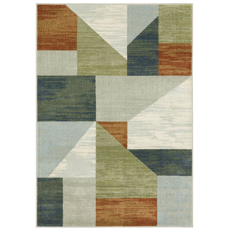 Schoeneck Geometric Indoor Rug, Rectangle 3'3" x 5'