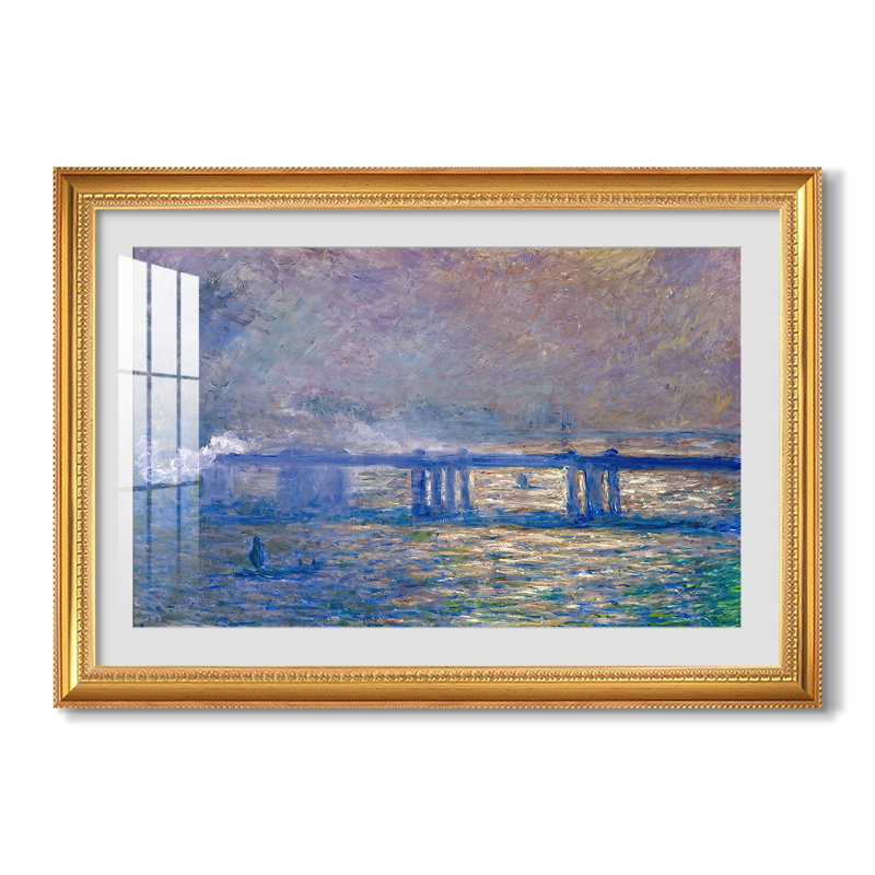 Charing Cross Bridge, 1903 - Claude Monet - Toile encadrée sur mesure, Or florentin perlé, Oui, 24 x 34