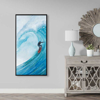 Surfer on a Big Wave - Sports Canvas Art for Home Decor