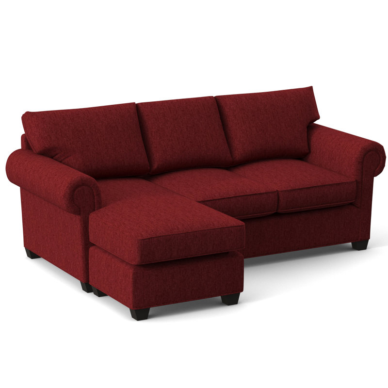 Charlotte 86" Wide Reversible Sleeper Sofa & Chaise with Ottoman, Dorset Cherry, Hybrid