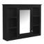 Armoire murale noire de salle de bain 35 po x 27,5 po, conception fonctionnelle, armoire avec miroir