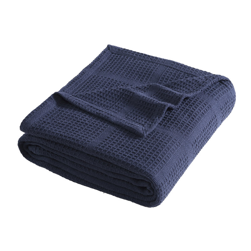 Couverture en coton uni Kenneth Cole, Très grand lit, Gris moyen