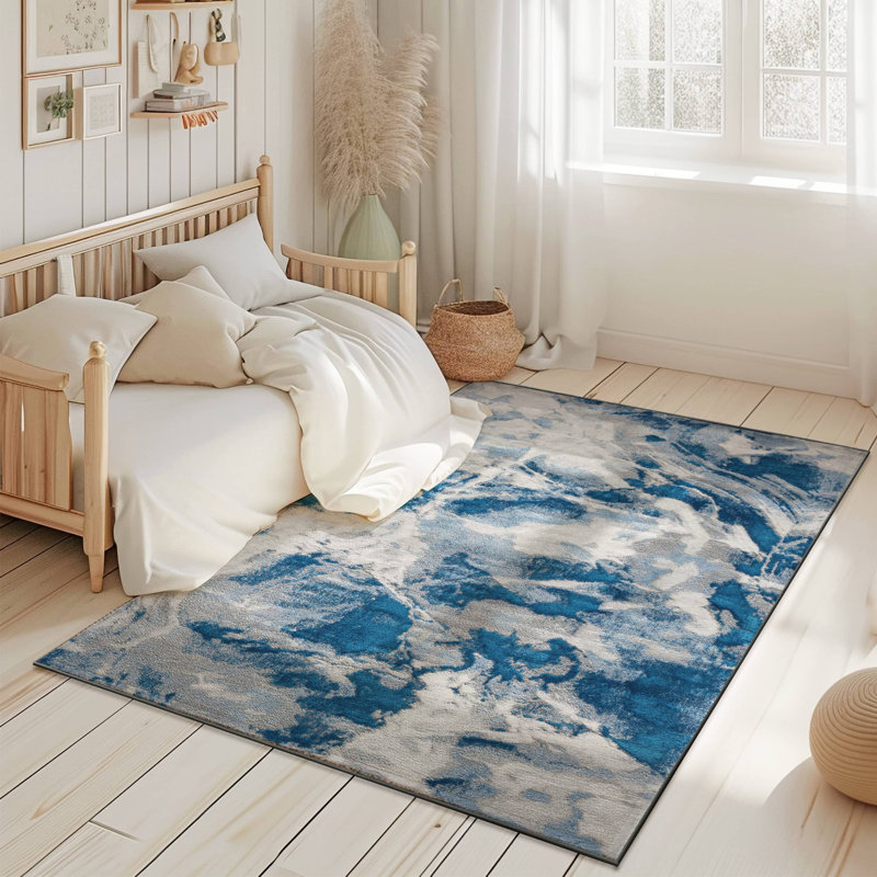 Abstract Flow Tabernash Rug Contemporary Modern Carpet For Living Room, Rectangle 7'10" x 10'10"
