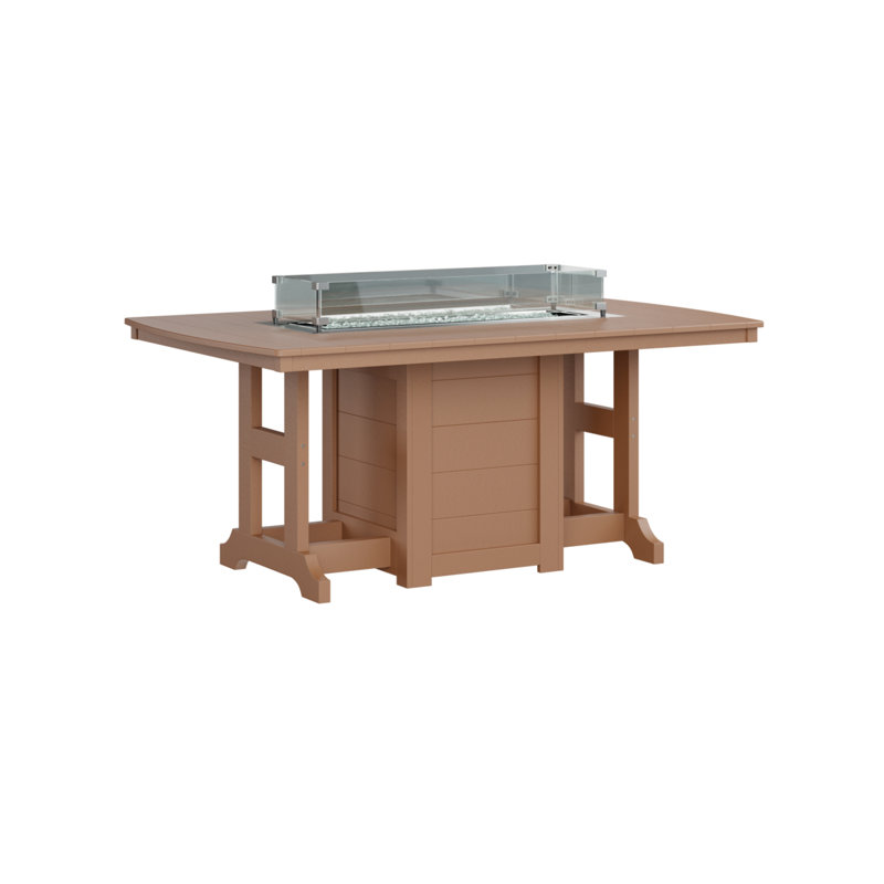 Berlin Gardens Garden Classic 72″ Fire Pit Dining Table, 30.87" H x 44" W x 72" D, Cedar