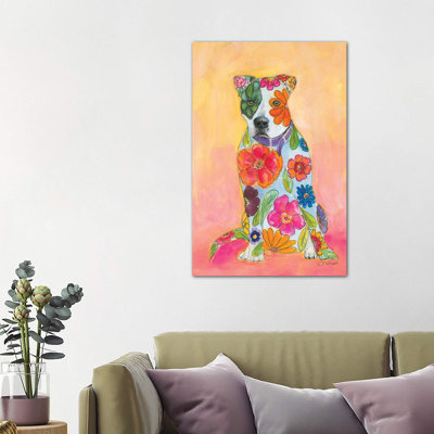 Pit Bulls Are Love by Connie Collum - Wrapped Canvas Painting