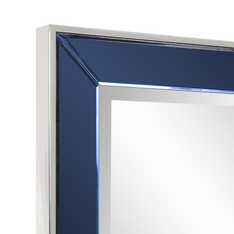Stainless Steel Square Mirror, Blue