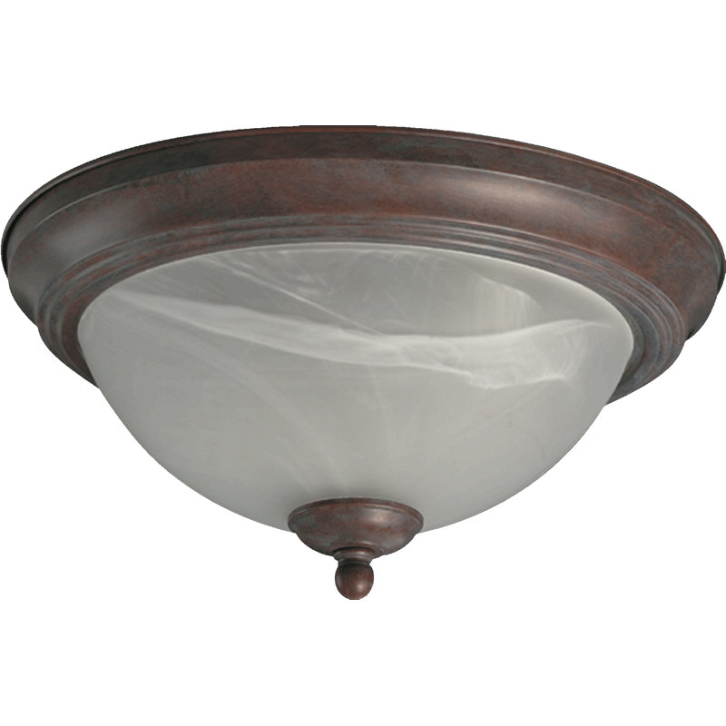 Lott Flush Mount, Old World, 5.75" H x 8" W x 8" D