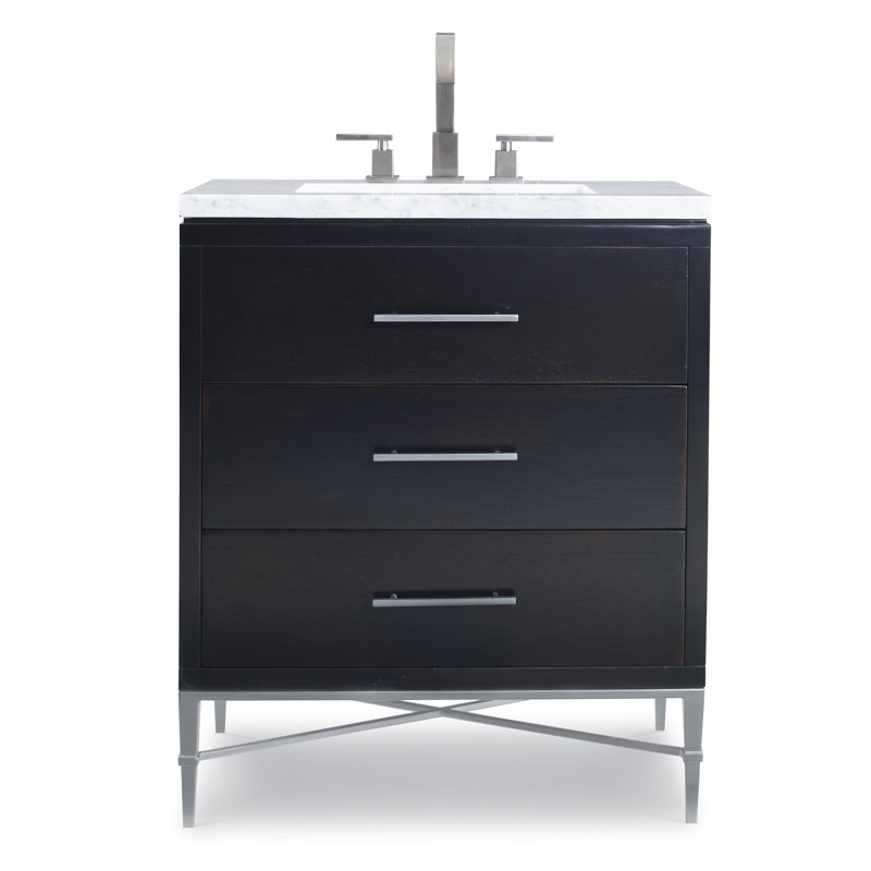 Benton 30'' Single Bathroom Vanity with Marble Top