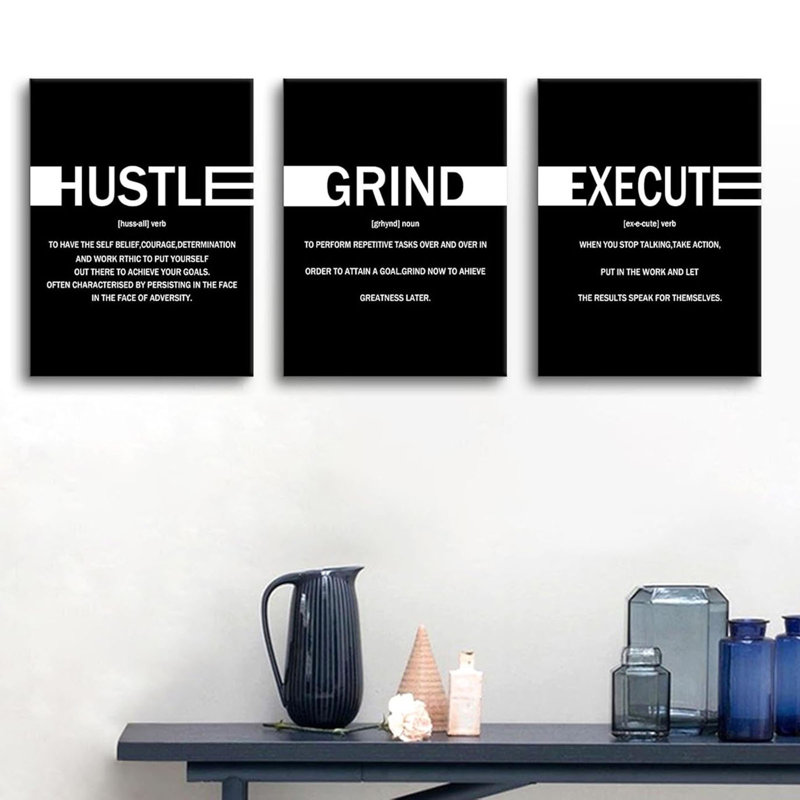 Art mural sur toile inspirant Hustle Grind